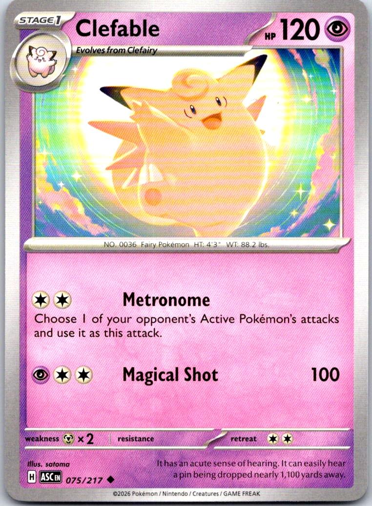 Clefable - 075/217 - - ASCENDED HEROES - Pokemon - Uncommon | AB12-43