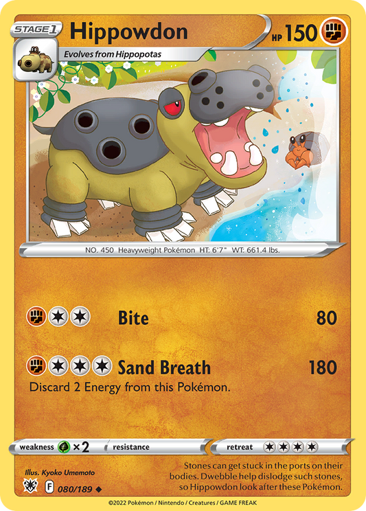 Hippowdon - 080/189 - - ASTRAL RADIANCE - Pokemon - Uncommon | AA10-84