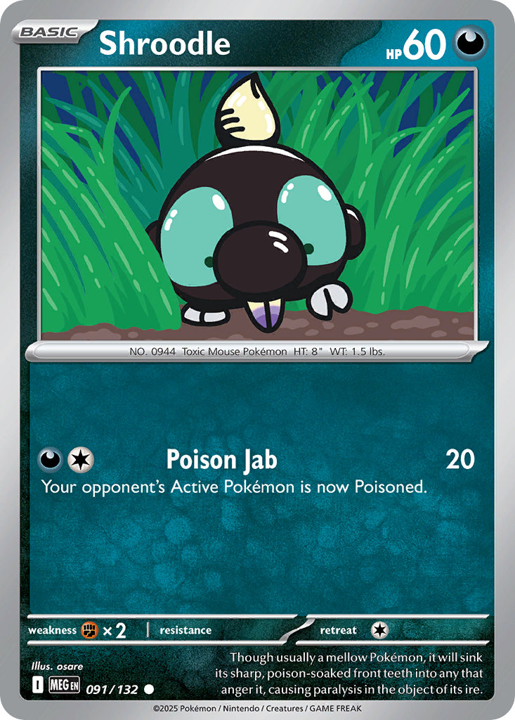 Shroodle - 091/132 - - MEGA EVOLUTION - Pokemon - Common | AA07-10