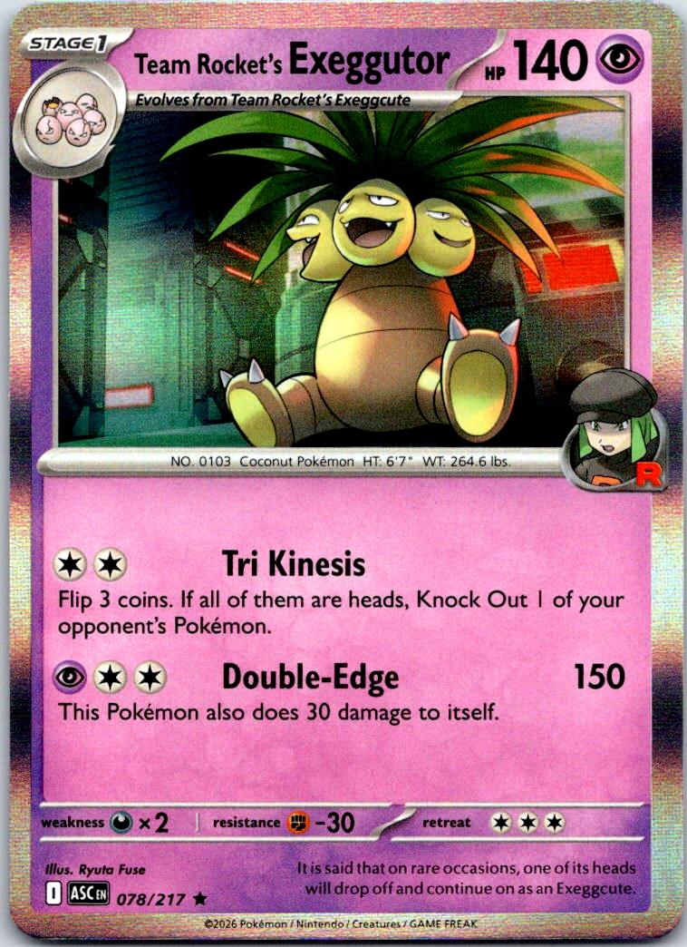 Team Rocket's exeggutor - 078/217 - Holo - ASCENDED HEROES - Pokemon - | AB07-31