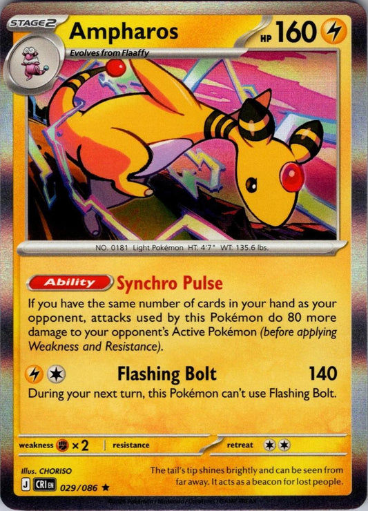 Ampharos - 029/086 - Holo - CHAOS RISING - Pokemon - Rare | AA24-10