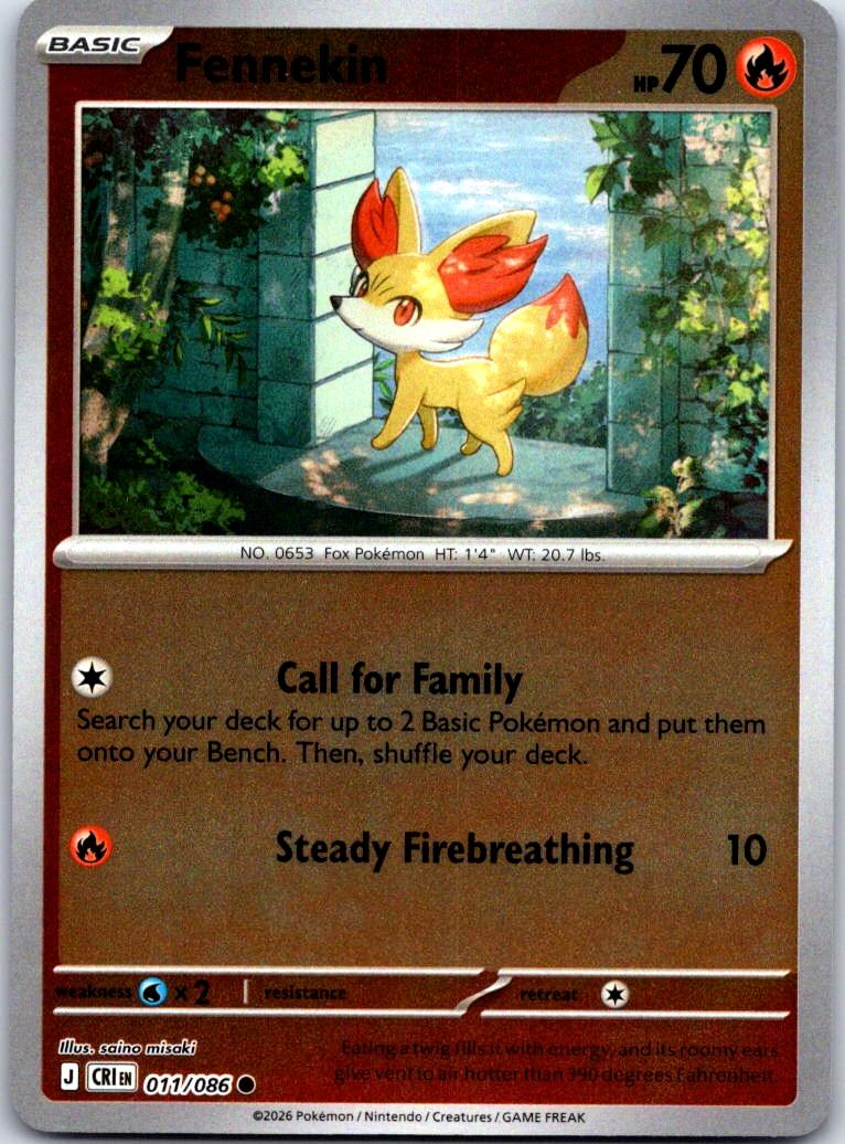 Fennekin - 011/086 - Reverse Holo - CHAOS RISING - Pokemon - Common | AA131-5