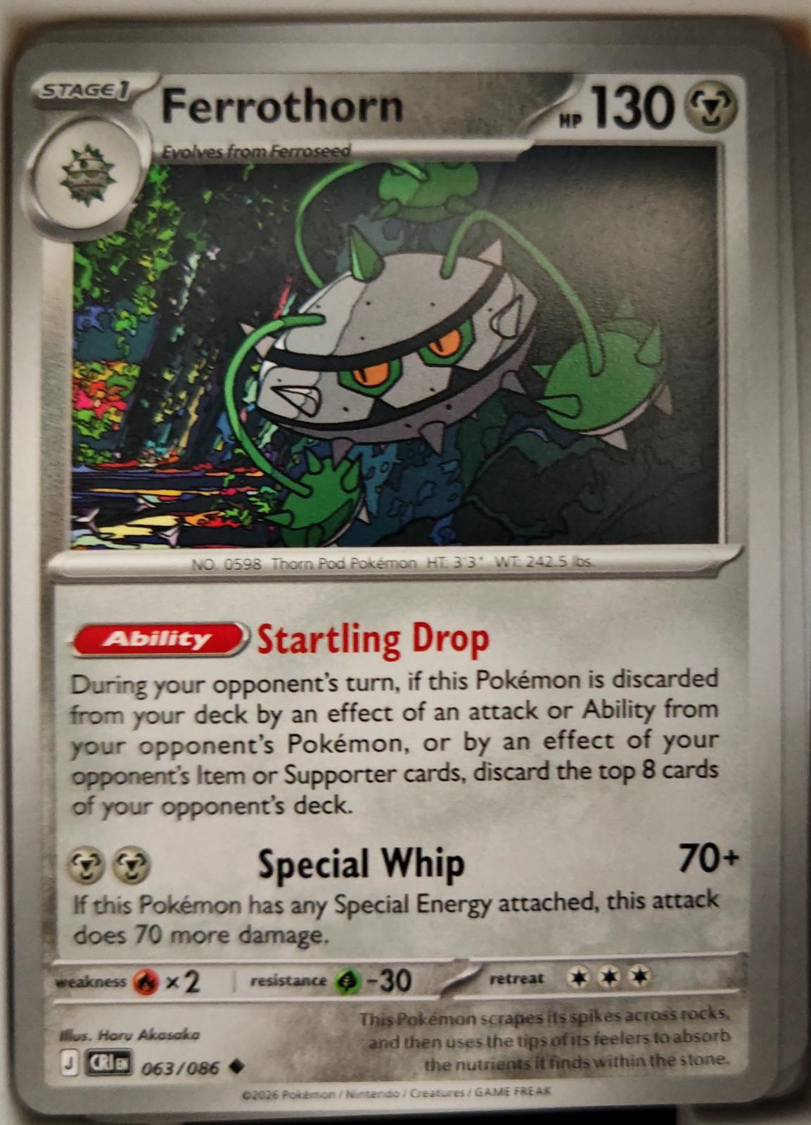 Ferrothorn - 063/086 - - CHAOS RISING - Pokemon - Uncommon | AA09-53