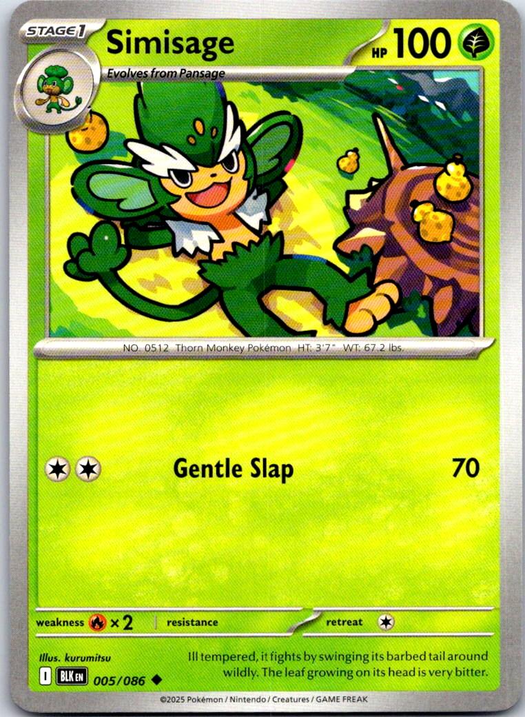 Simisage - 005/086 - - BLACK BOLT - Pokemon - Uncommon | AA107-25