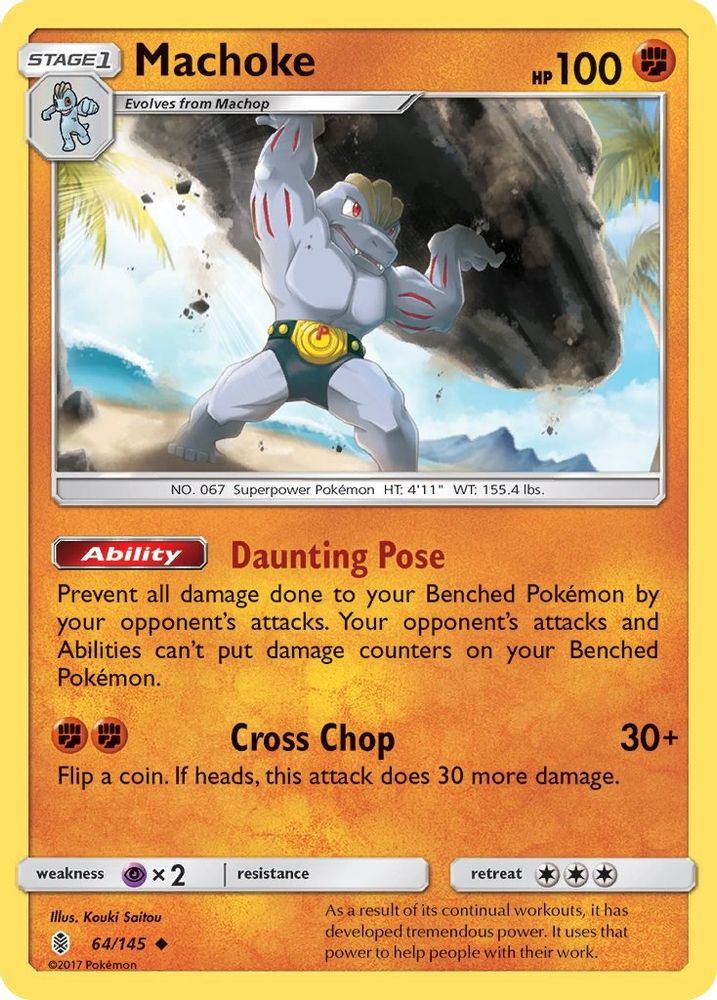 Machoke - 64/145 - - GUARDIANS RISING - Pokemon - Uncommon | AA68-34