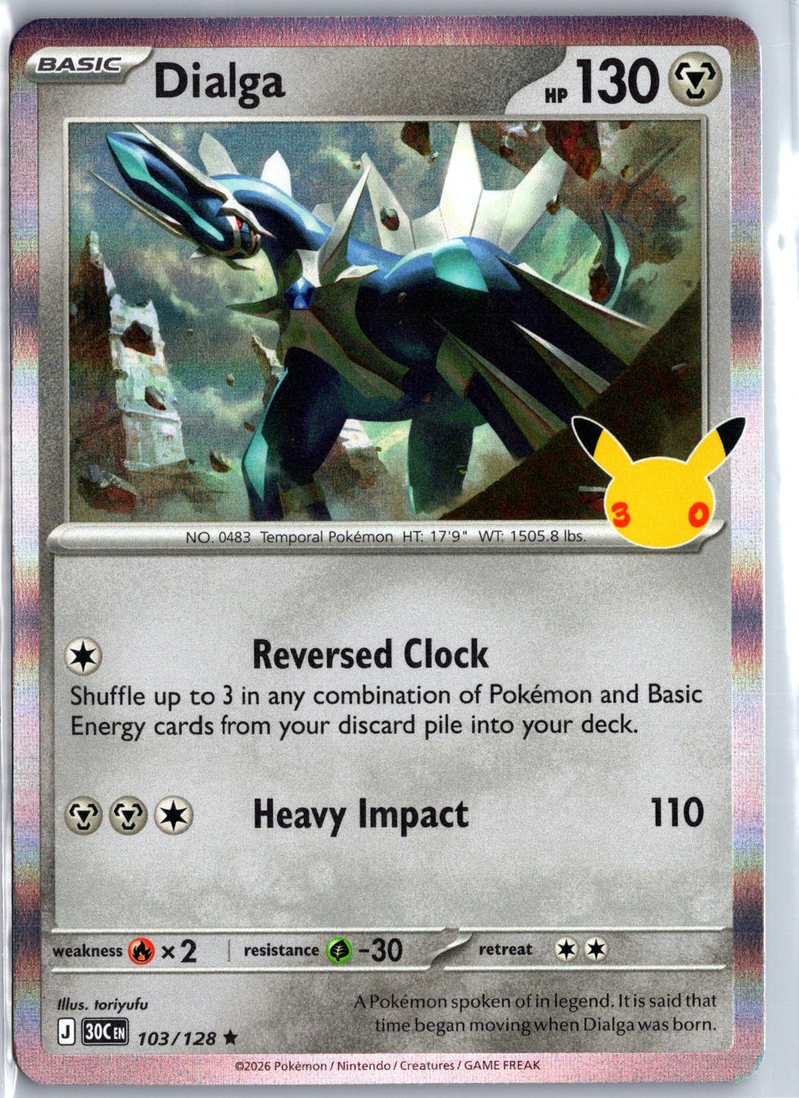 Dialga - 103/128 - Holo - ME: 30TH CELEBRATION - Pokemon - Rare | AA97-21