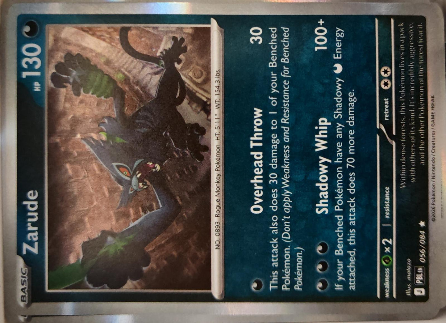 Zarude - 056/084 - Holo - PITCH BLACK - Pokemon - Rare | AA14-27