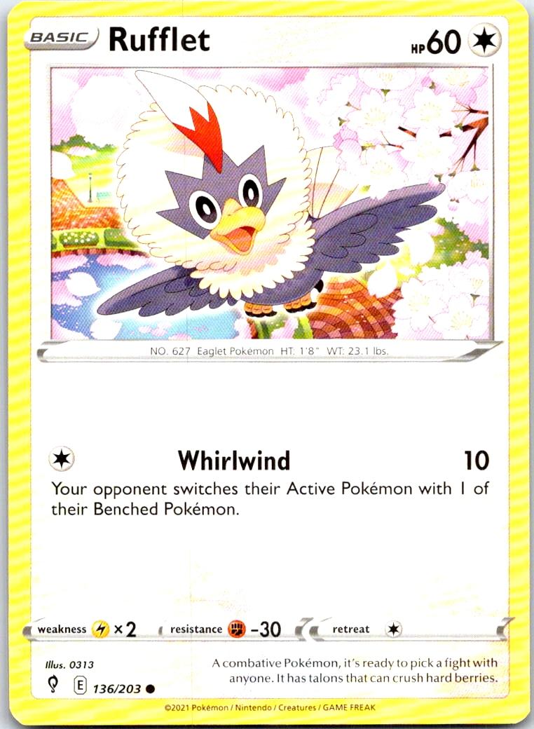 Rufflet - 136/203 - - EVOLVING SKIES - Pokemon - Common | AB35-12