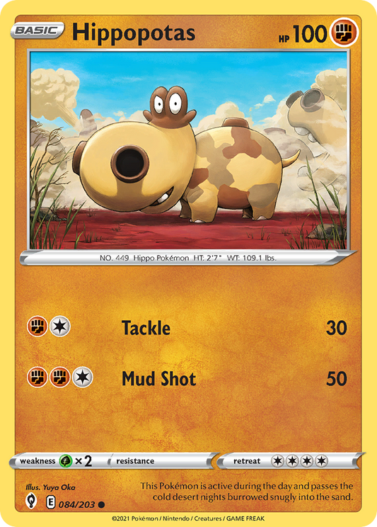 Hippopotas - 084/203 - - EVOLVING SKIES - Pokemon - Common | AA02-4