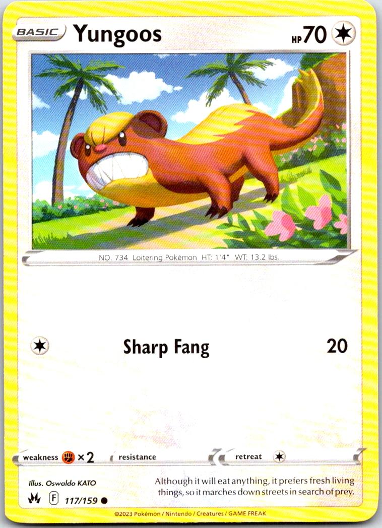 Yungoos - 117/159 - - CROWN ZENITH - Pokemon - Common | AA105-49