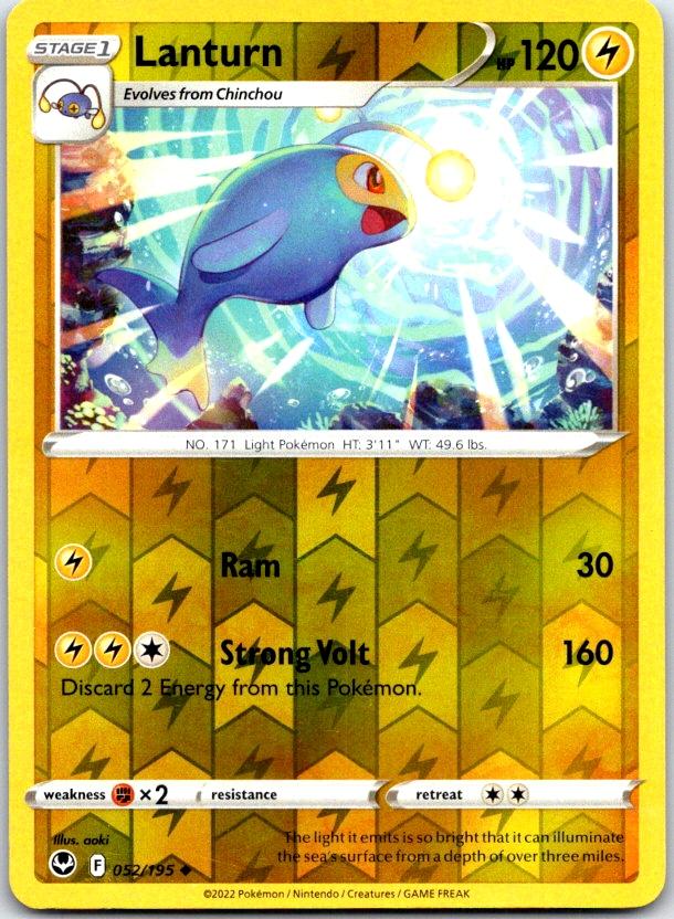 Lanturn - 052/195 - Reverse Holo - SILVER TEMPEST - Pokemon - Uncommon | AC15-47