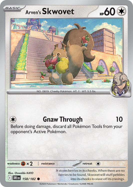 Arven's Skwovet - 158/182 - - DESTINED RIVALS - Pokemon - Common | AA51-50