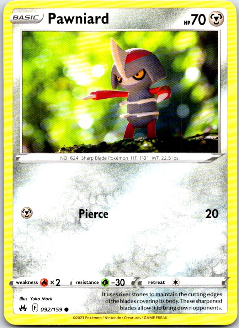 Pawniard - 092/159 - - CROWN ZENITH - Pokemon - Common | AA105-9