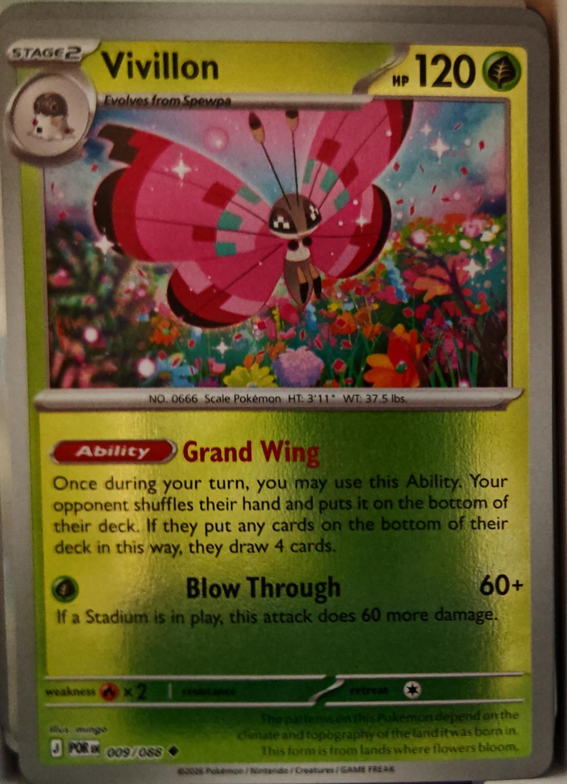 Vivillon - 009/088 - Reverse Holo - PERFECT ORDER - Pokemon - Uncommon | AA01-37