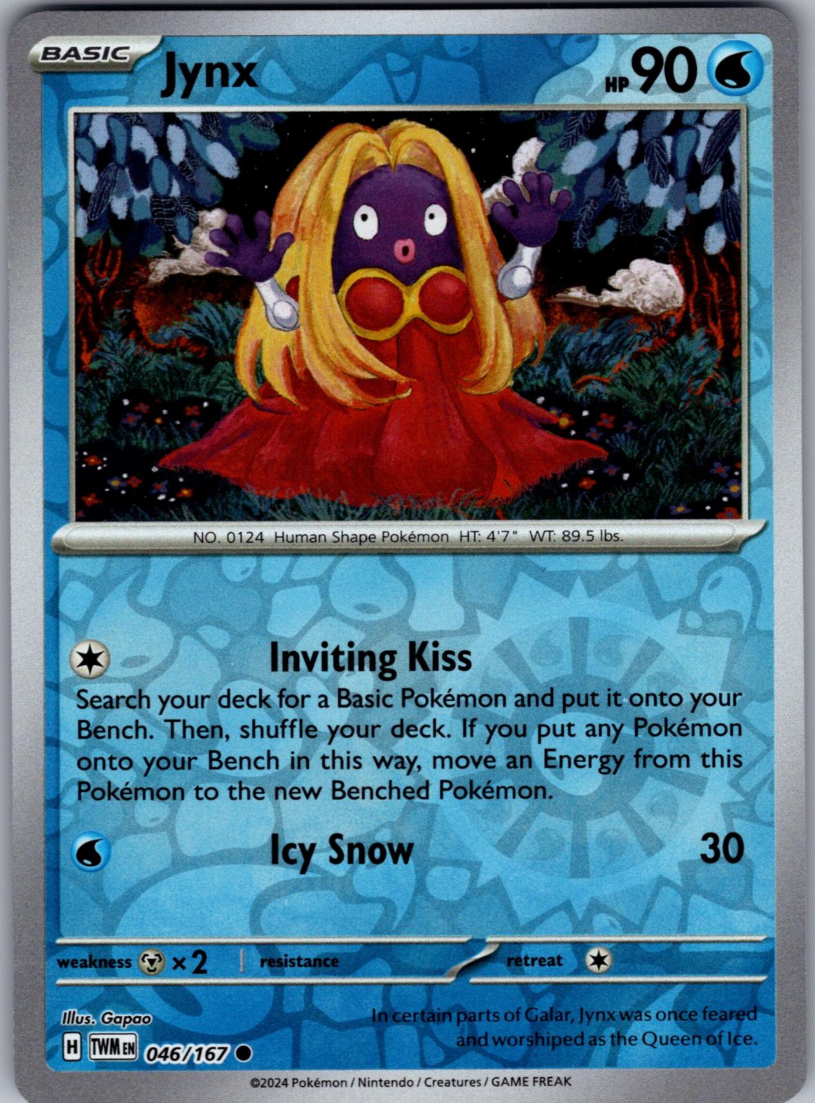 Jynx - 046/167 - Reverse Holo - TWILIGHT MASQUERADE - Pokemon - Common | AA82-40