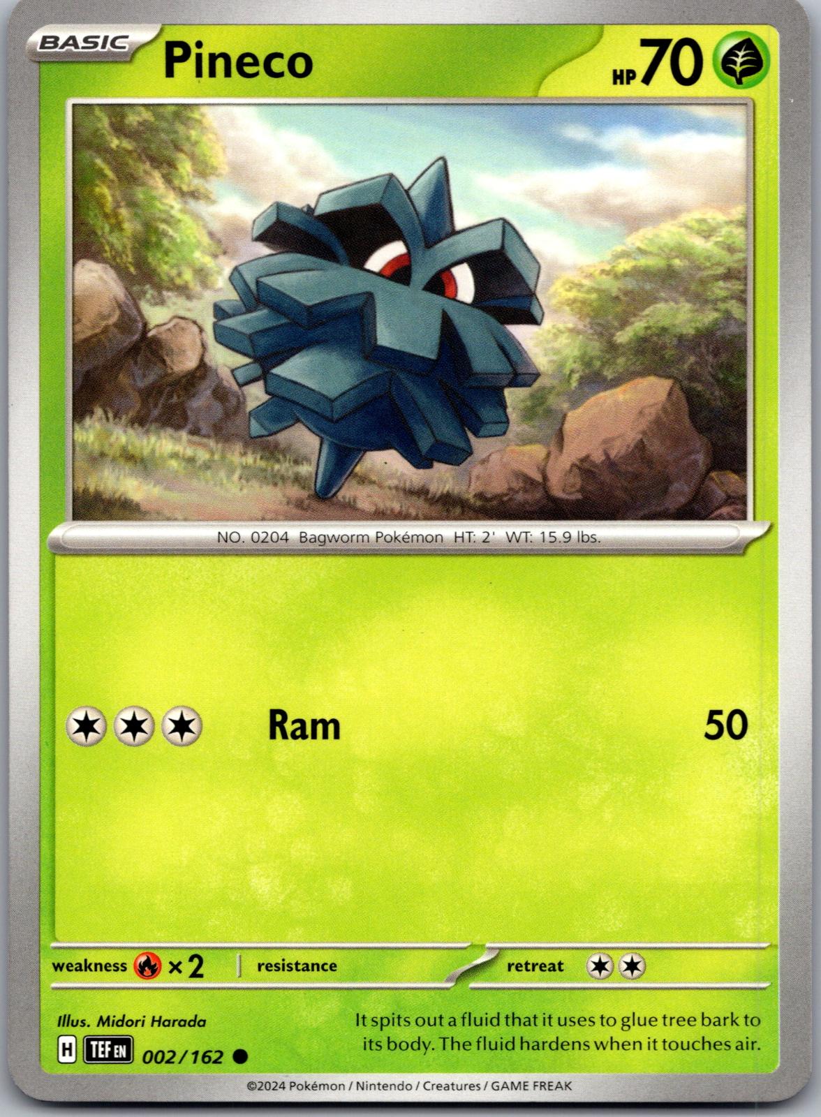Pineco - 002/162 - - TEMPORAL FORCES - Pokemon - Common | AA79-8