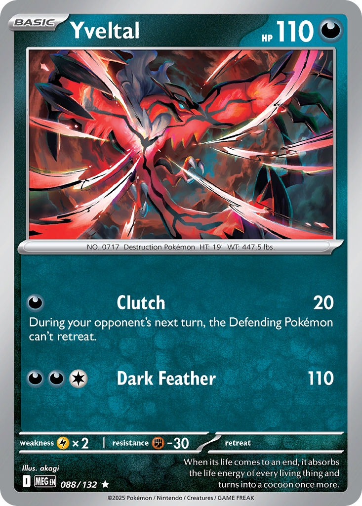Yveltal - 088/132 - Holo - MEGA EVOLUTION - Pokemon - Rare | AA55-41