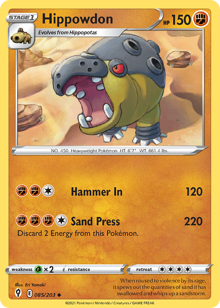 Hippowdon - 085/203 - - EVOLVING SKIES - Pokemon - Uncommon | AA02-9