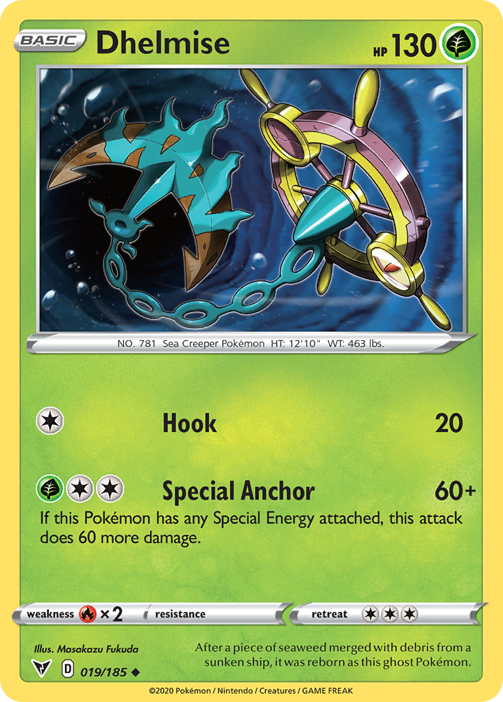 Dhelmise - 019/185 - - VIVID VOLTAGE - Pokemon - Uncommon | AA66-14