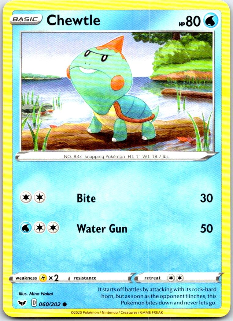 Chewtle - 060/202 - - SWORD & SHIELD - Pokemon - Common | AB81-43