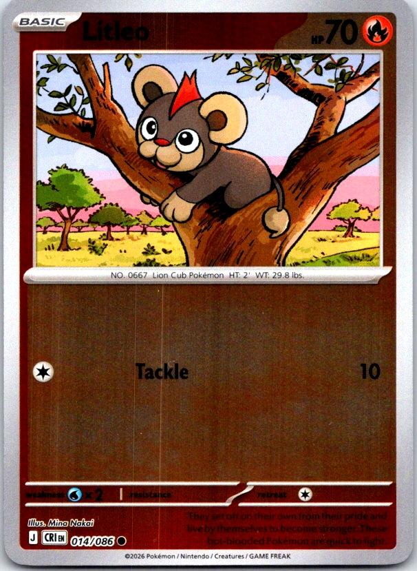 Litleo - 014/086 - Reverse Holo - CHAOS RISING - Pokemon - Common | AC28-32