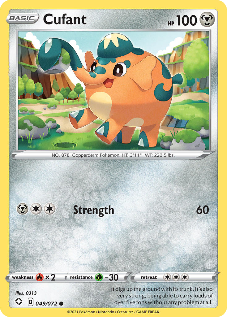 Cufant - 049/072 - Reverse Holo - SHINING FATES - Pokemon - Common | AA116-11