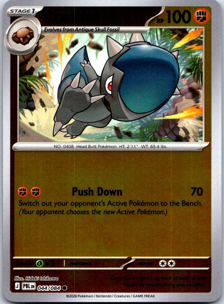 Cranidos - 044/084 - Reverse Holo - PITCH BLACK - Pokemon - Common | AA119-50