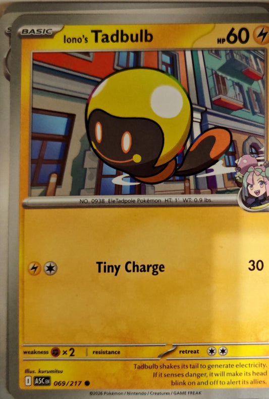 Iono's Tadbulb - 069/217 - - ASCENDED HEROES - Pokemon - Common | AA01-12