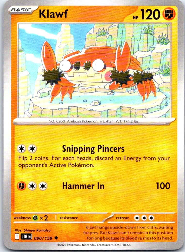 Klawf - 090/159 - - JOURNEY TOGETHER - Pokemon - Uncommon | AB59-22