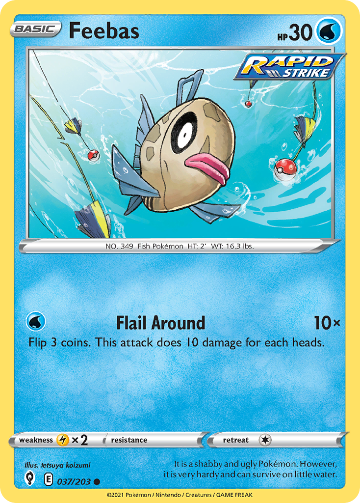 Feebas - 037/203 - Reverse Holo - EVOLVING SKIES - Pokemon - Common | AA20-3