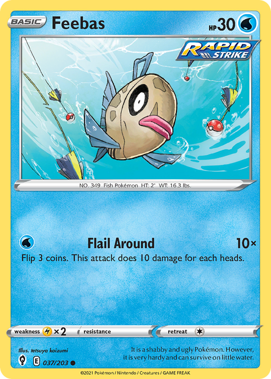 Feebas - 037/203 - Reverse Holo - EVOLVING SKIES - Pokemon - Common | AA20-3