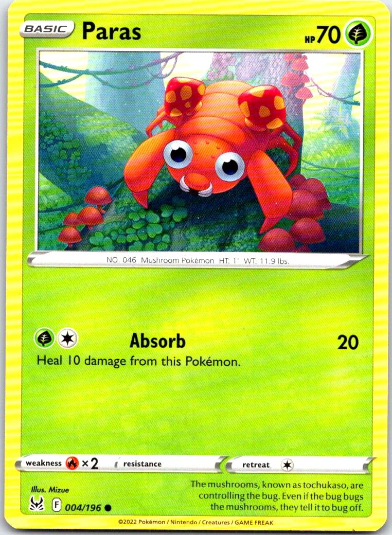 Paras - 004/196 - - LOST ORIGIN - Pokemon - Common | AB49-45