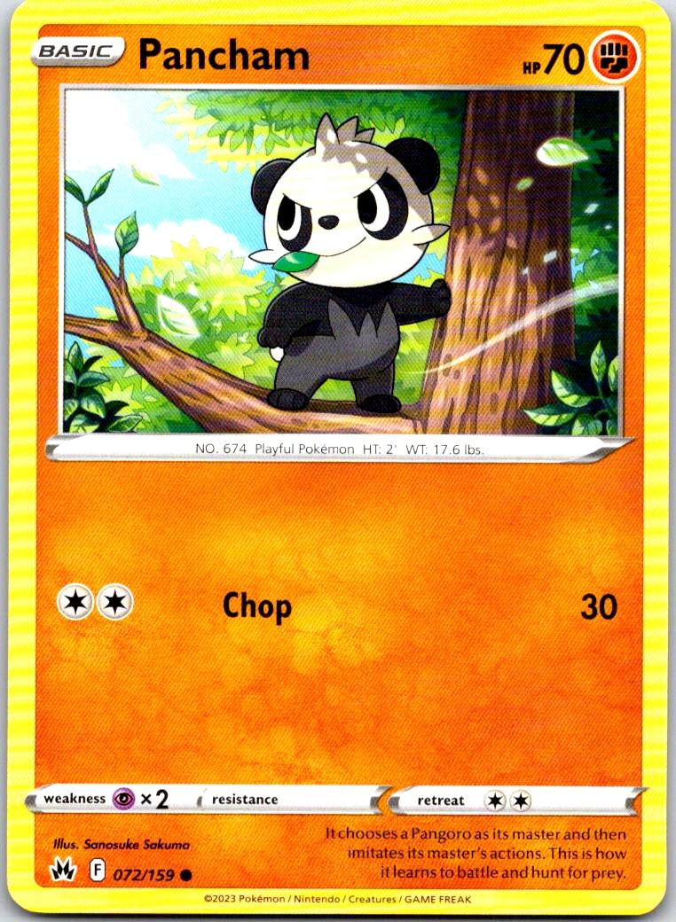 Pancham - 072/159 - - CROWN ZENITH - Pokemon - Common | AA104-41