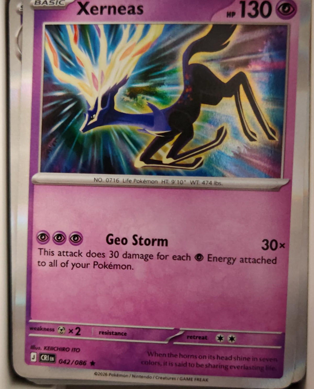 Xerneas - 042/086 - Holo - CHAOS RISING - Pokemon - Rare | AA38-64