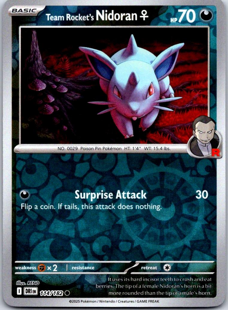 Team Rocket's NidoranF - 114/182 - Reverse Holo - DESTINED RIVALS - Pokemon - | AB01-48