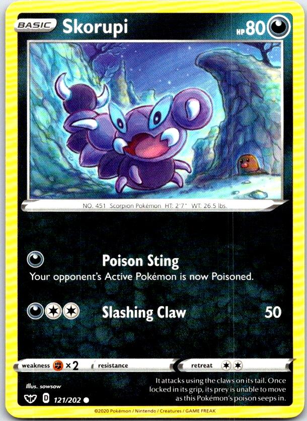 Skorupi - 121/202 - - SWORD & SHIELD - Pokemon - Common | AC02-29