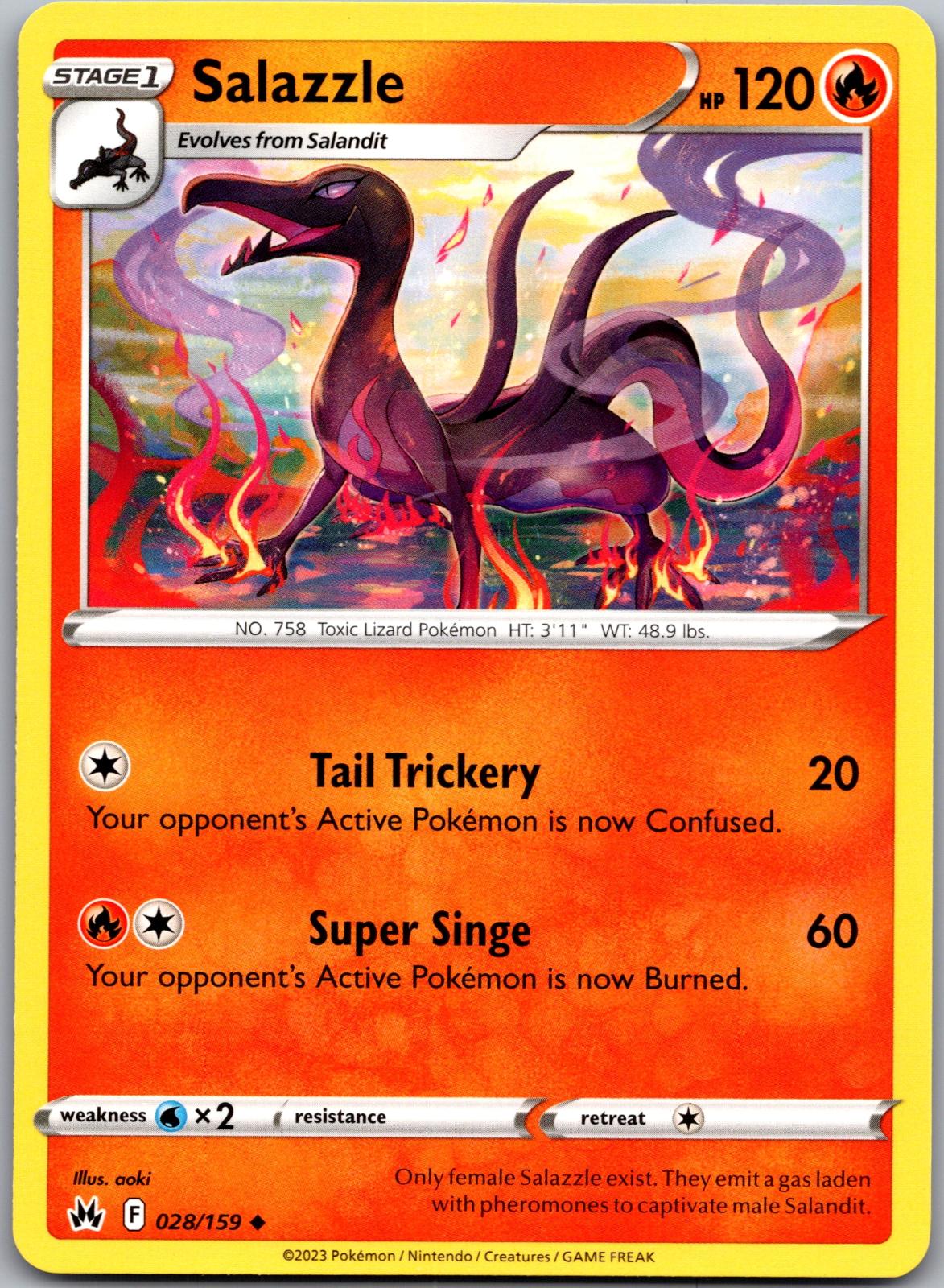 Salazzle - 028/159 - - CROWN ZENITH - Pokemon - Uncommon | AA92-17