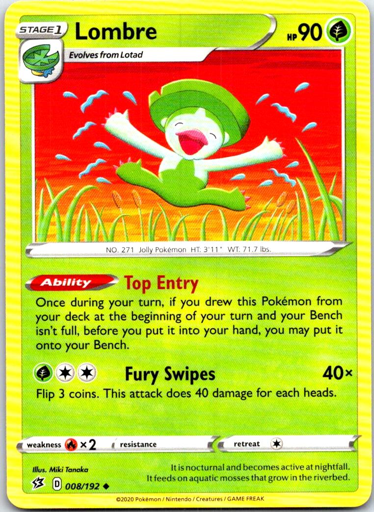 Lombre - 008/192 - - REBEL CLASH - Pokemon - Uncommon | AB96-1