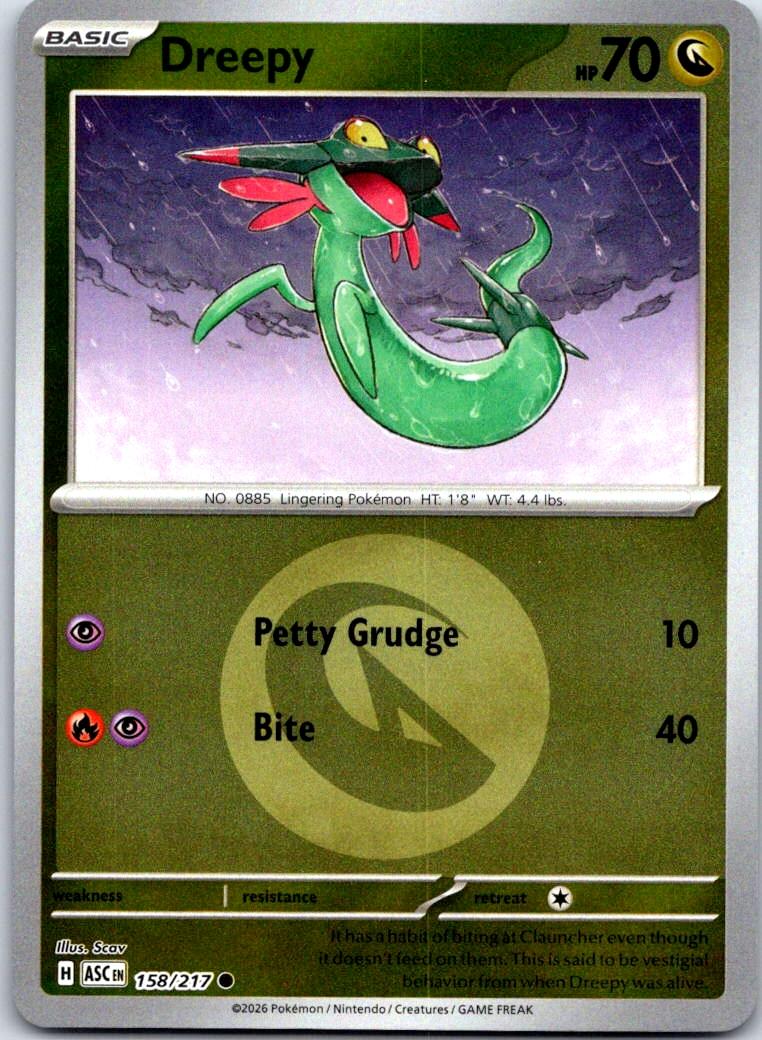 Dreepy (Energy Symbol Pattern) - 158/217 - Reverse Holo - ASCENDED HEROES - Pokemon - | AB03-10