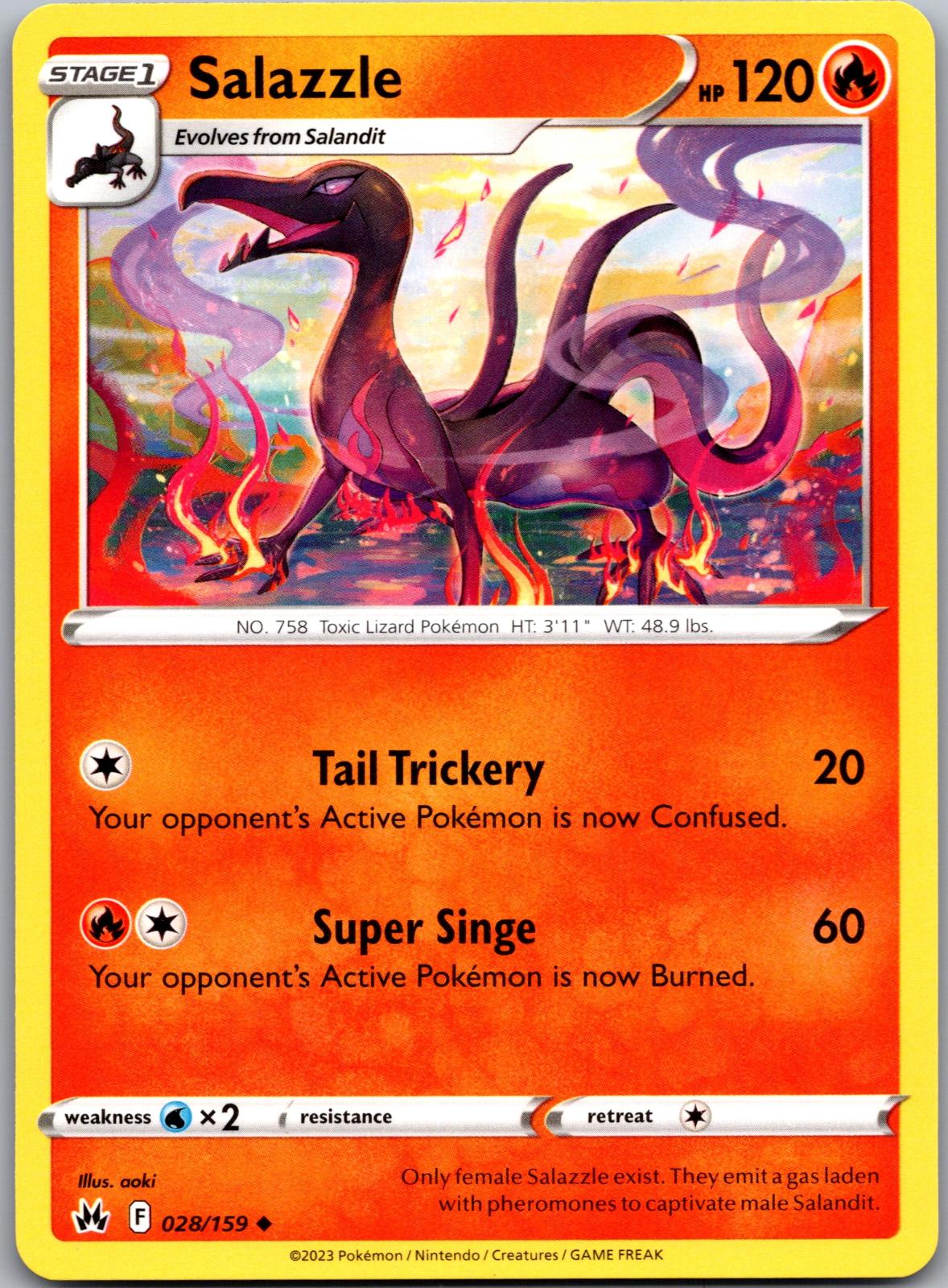 Salazzle - 028/159 - - CROWN ZENITH - Pokemon - Uncommon | AA92-21
