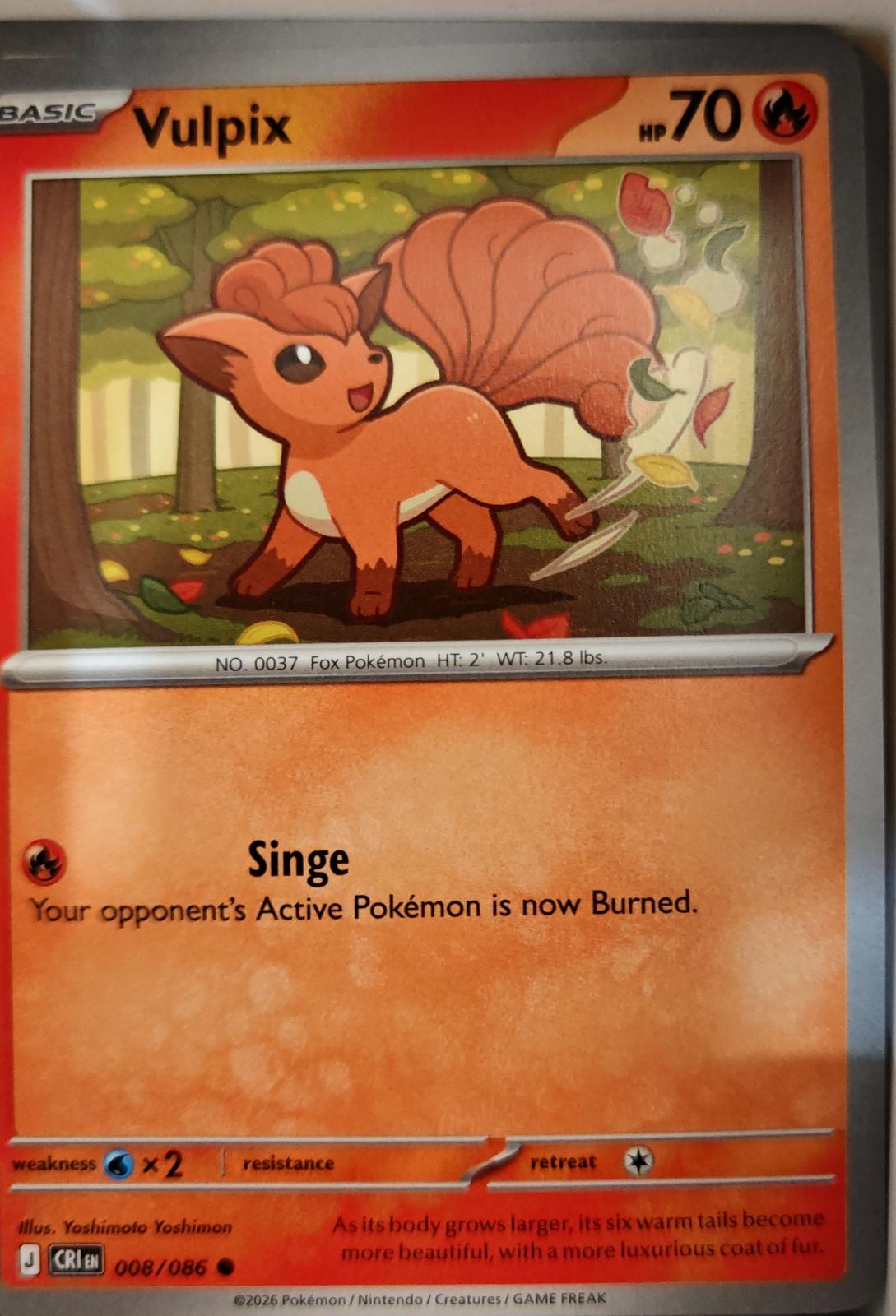 Vulpix - 008/086 - - CHAOS RISING - Pokemon - Common | AA09-94