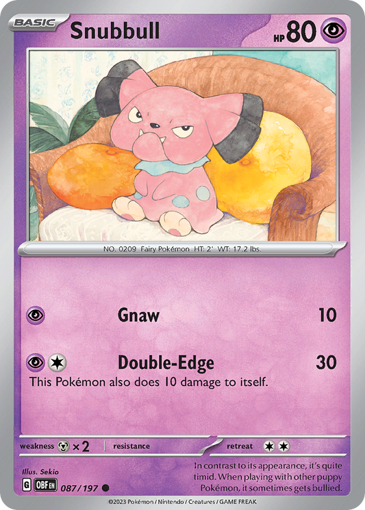 Snubbull - 087/197 - - OBSIDIAN FLAMES - Pokemon - Common | AA05-59