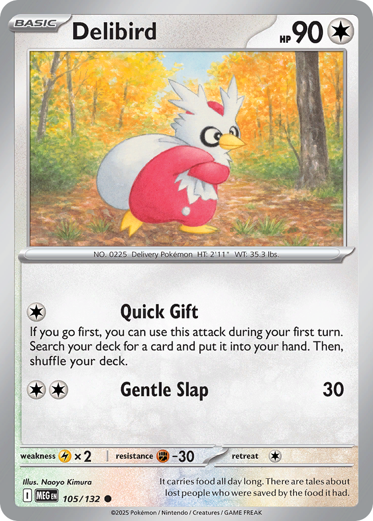 Delibird - 105/132 - - MEGA EVOLUTION - Pokemon - Common | AA32-36