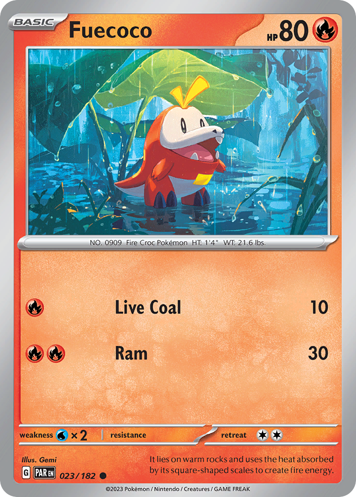Fuecoco - 023/182 - - PARADOX RIFT - Pokemon - Common | AA48-95