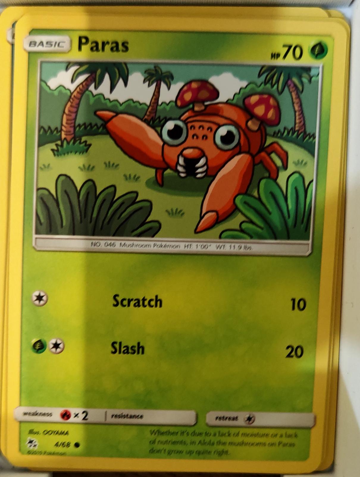 Paras - 4/68 - - HIDDEN FATES - Pokemon - Common | AA68-8