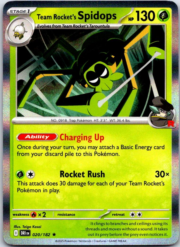 Team Rocket's Spidops - 020/182 - Holo - DESTINED RIVALS - Pokemon - | AA122-24