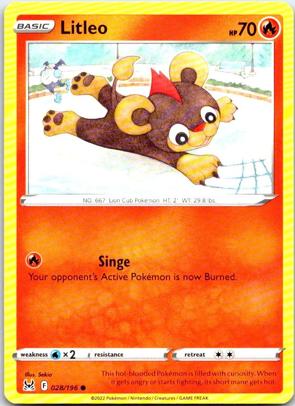 Litleo - 028/196 - - LOST ORIGIN - Pokemon - Common | AC10-10