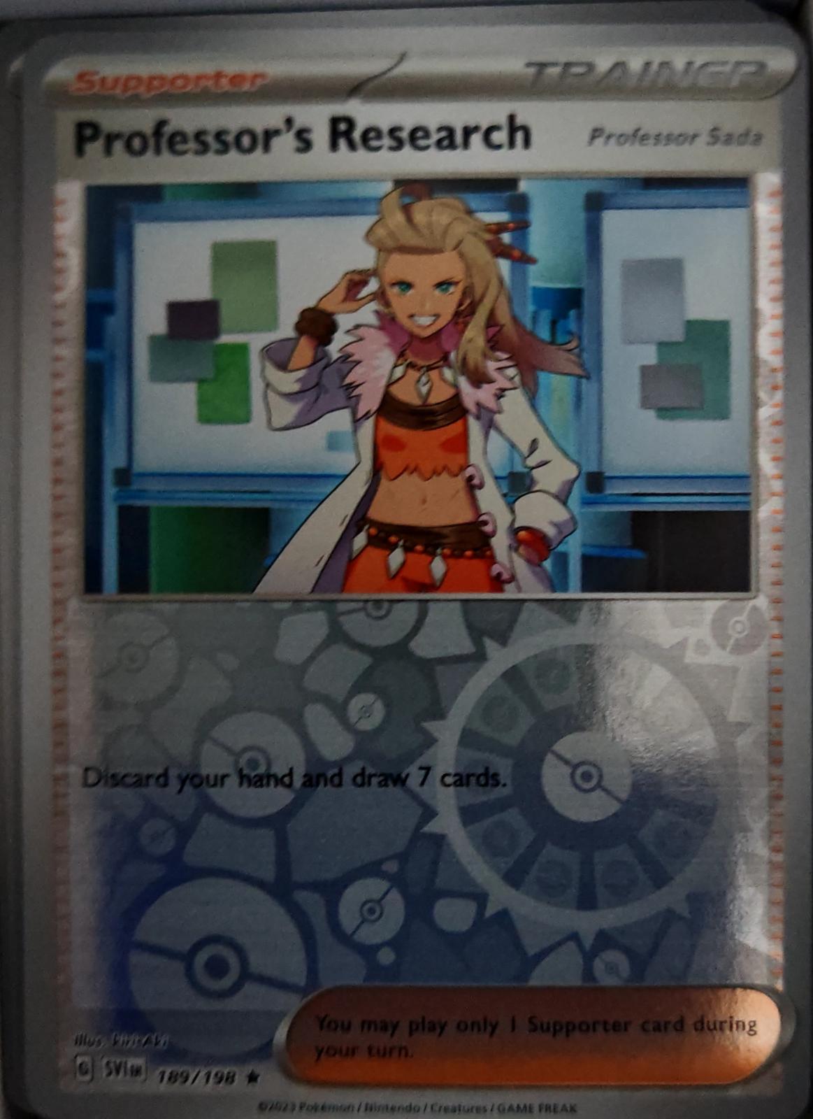 Professor's Research [Professor Sada] - 189/198 - Reverse Holo - SV01: SCARLET & VIOLET BASE SET - Pokemon - | AA44-60