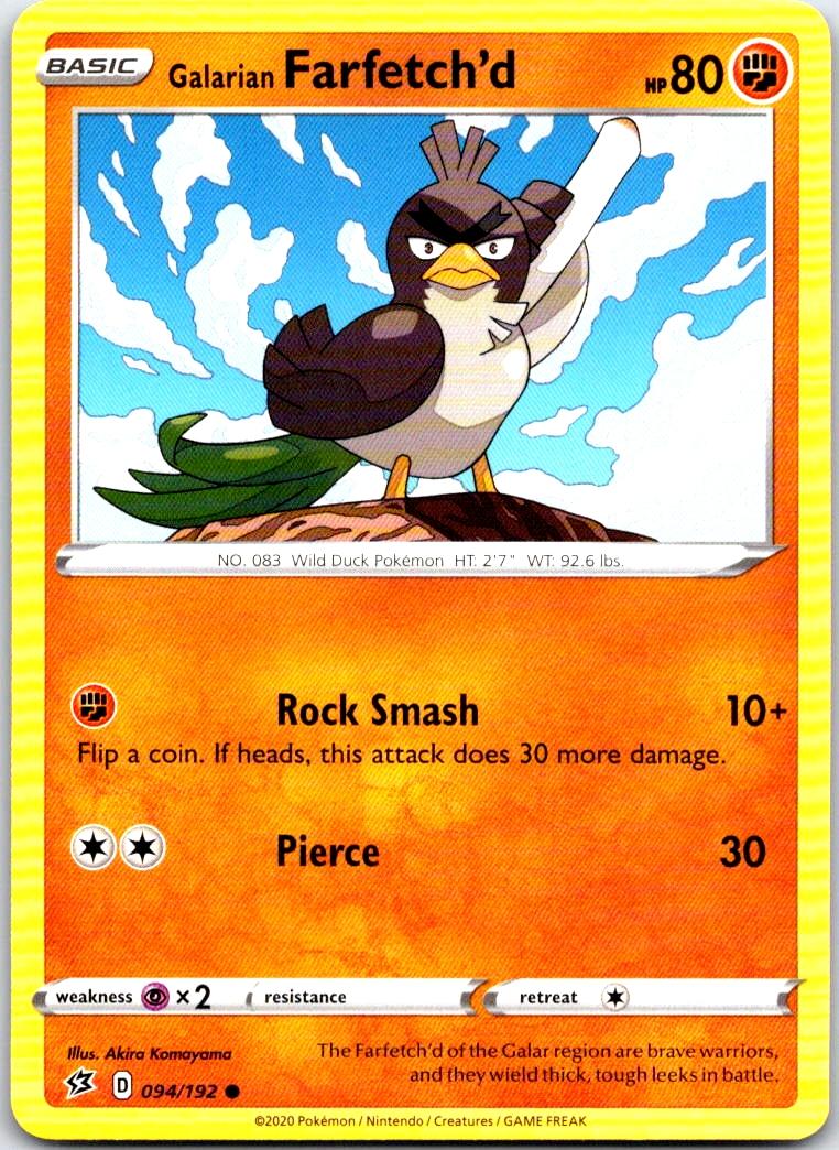 Galarian Farfetch'd - 094/192 - - REBEL CLASH - Pokemon - Common | AB75-14
