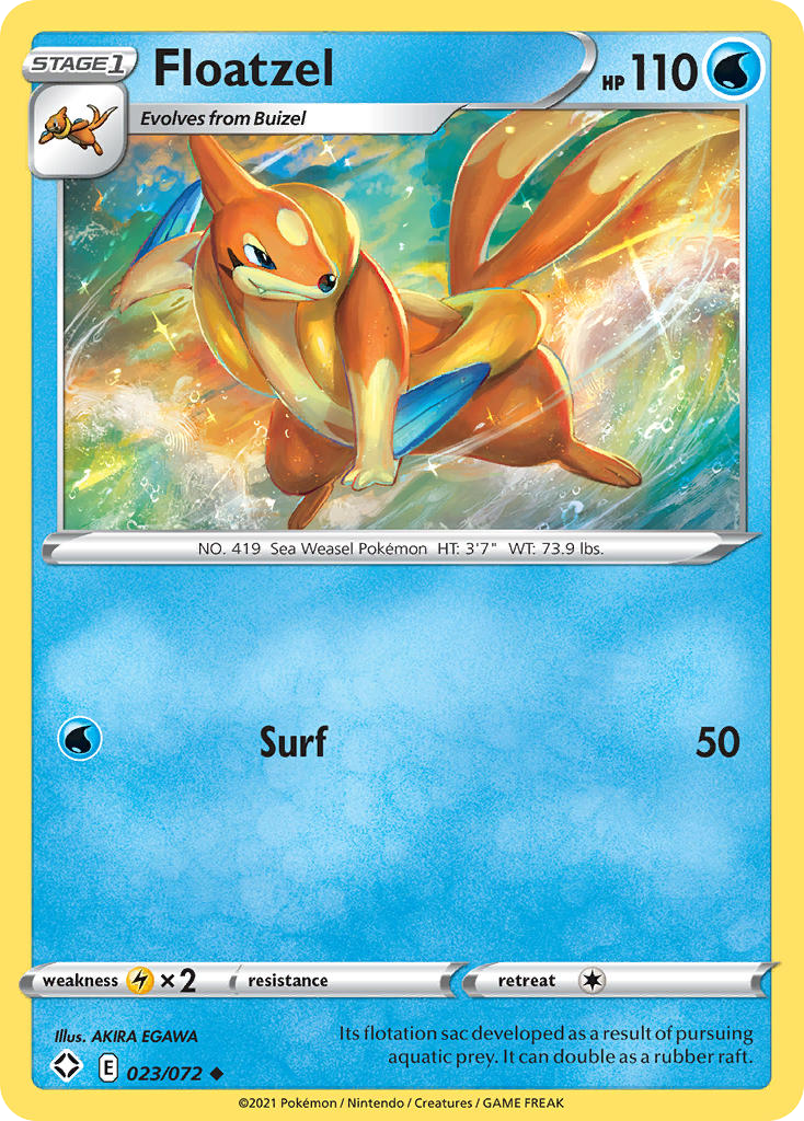 Floatzel - 023/072 - - SHINING FATES - Pokemon - Uncommon | AA67-18